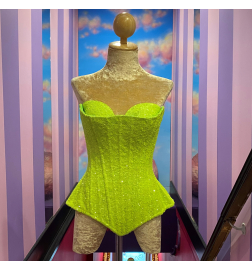Neon Green Candy Sequin Corset