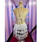 White-Silver Roxy Sequin Fringe Dress