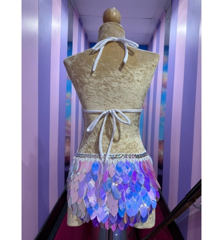 Silver-Holographic Zoe Rhinestone Sequin Bodysuit