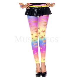 Music Legs Rainbow Tattered Spandex Leggings