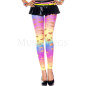 Music Legs Rainbow Tattered Spandex Leggings