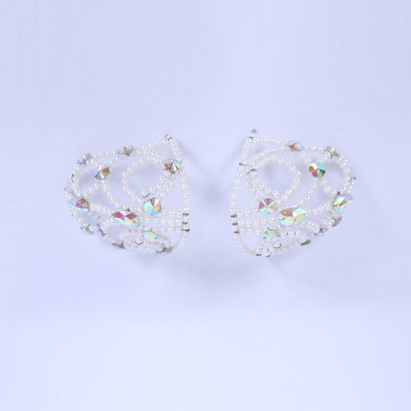 Pearl and Aurora Borealis Crystal Diamante Shoulder Piece