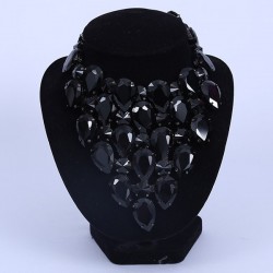 Black Crystal Diamante Necklace-2