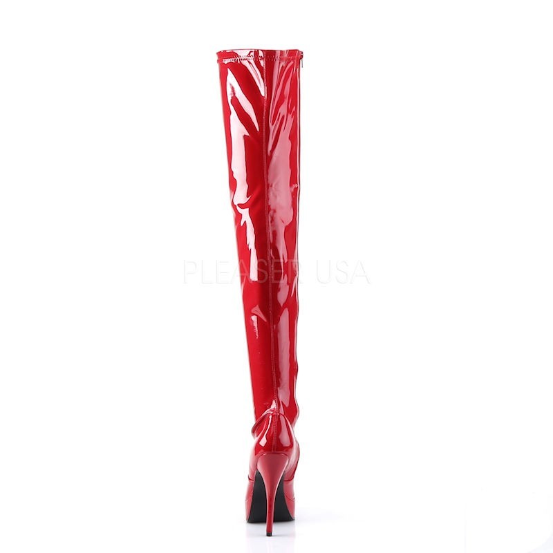 red platform thigh high boots