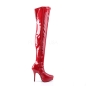 Indulge 3000 Thigh High Platform Boot Red Patent Devious