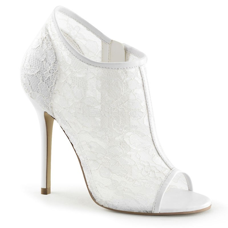 Fabulicious Amuse 56 Open Toe Lace Bootie Ivory