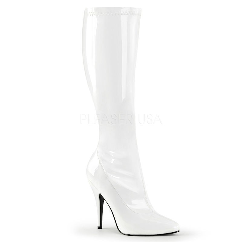 Pleaser Seduce 2000 Stretch Boot White Patent