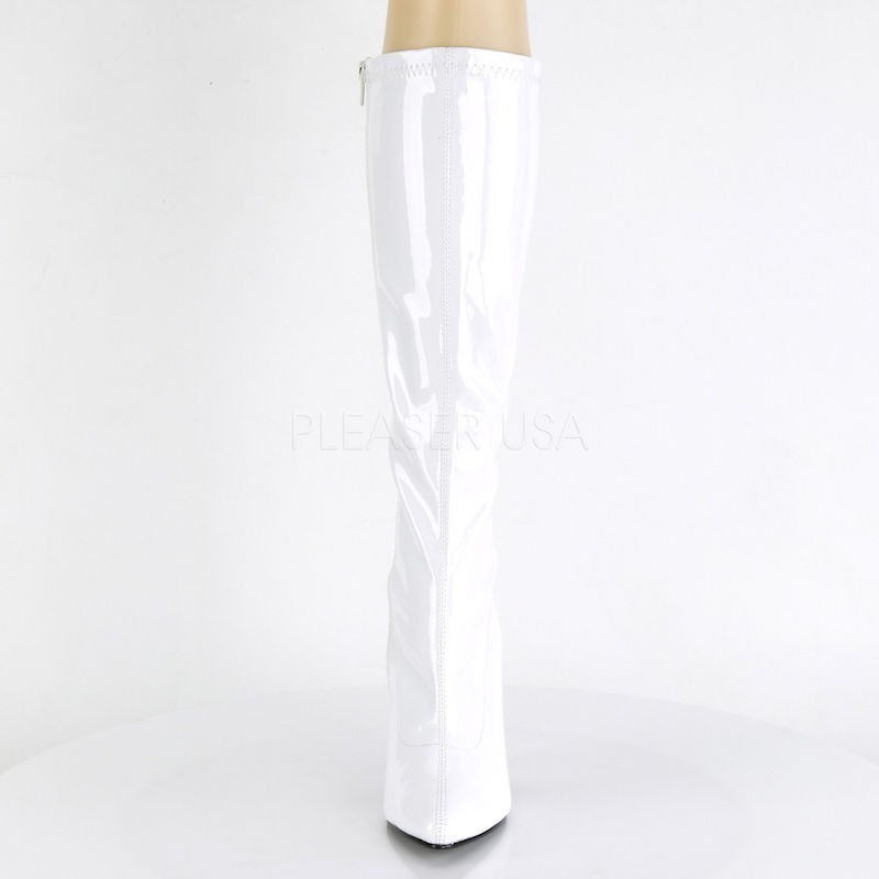 Pleaser Seduce 2000 Stretch Boot White Patent