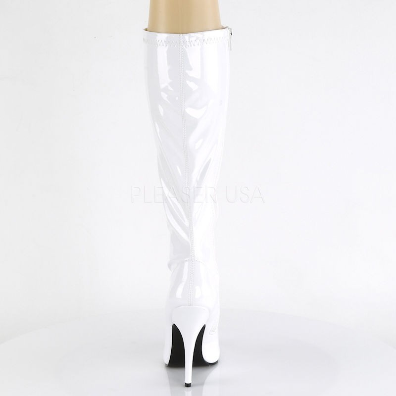 Pleaser Seduce 2000 Stretch Boot White Patent