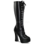 Electra 2020 Knee High Platform Boot Black PU Pleaser