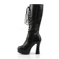 Electra 2020 Knee High Platform Boot Black PU Pleaser