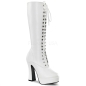 Electra 2020 Knee High Platform Boot White Patent Pleaser