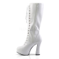 Electra 2020 Knee High Platform Boot White Patent Pleaser
