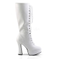 Electra 2020 Knee High Platform Boot White Patent Pleaser