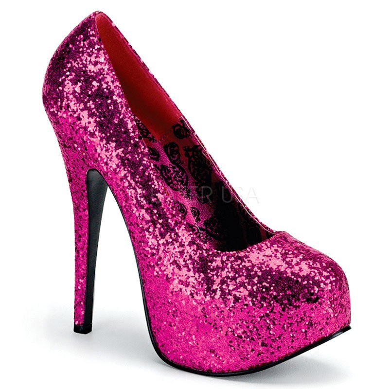 Teeze 06 Platform Shoe Pink Glitter Pink Label