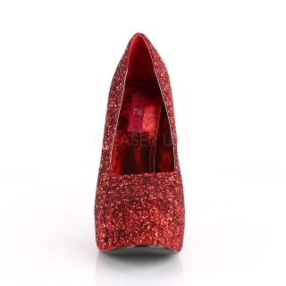 Teeze 06 Platform Pump Red Glitter Pink Label