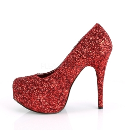 Teeze 06 Platform Pump Red Glitter Pink Label