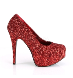 Teeze 06 Platform Pump Red Glitter Pink Label