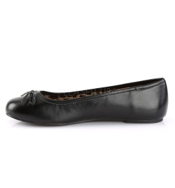 Pink Label Black PU Anna 01 Ballet Flat Shoe