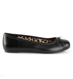 Pink Label Black PU Anna 01 Ballet Flat Shoe