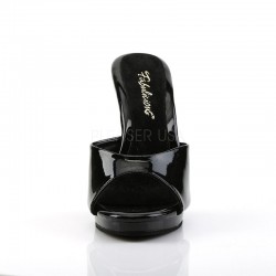 Flair 401-2 Slip On Sandal Black Patent Fabulicious