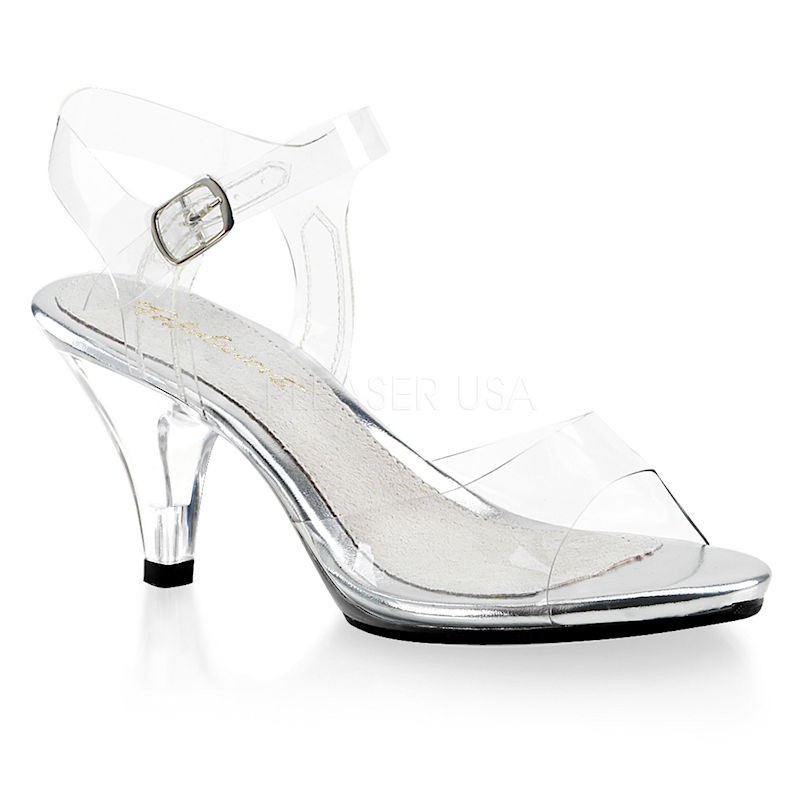Pleaser Fabulicious Belle 308 Strap Sandal Clear