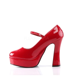 Demonia Dolly 50 Platform Pump Red Patent