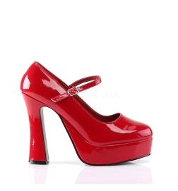 Demonia Dolly 50 Platform Pump Red Patent