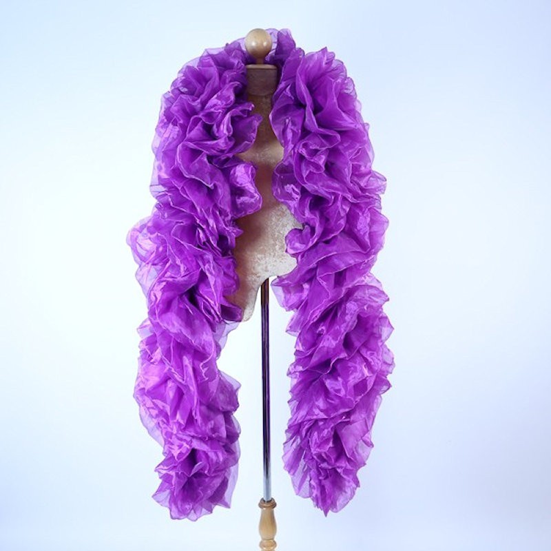 Dark Purple Fluffy Crystal Organza Boa 250cm