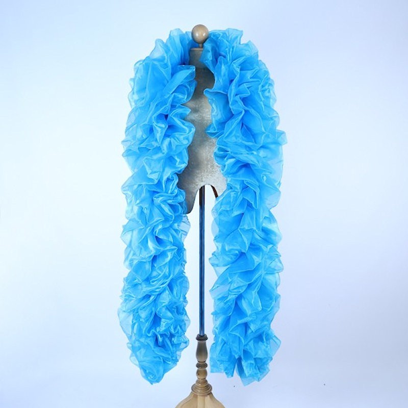 Aqua Blue Fluffy Crystal Organza Boa 250cm
