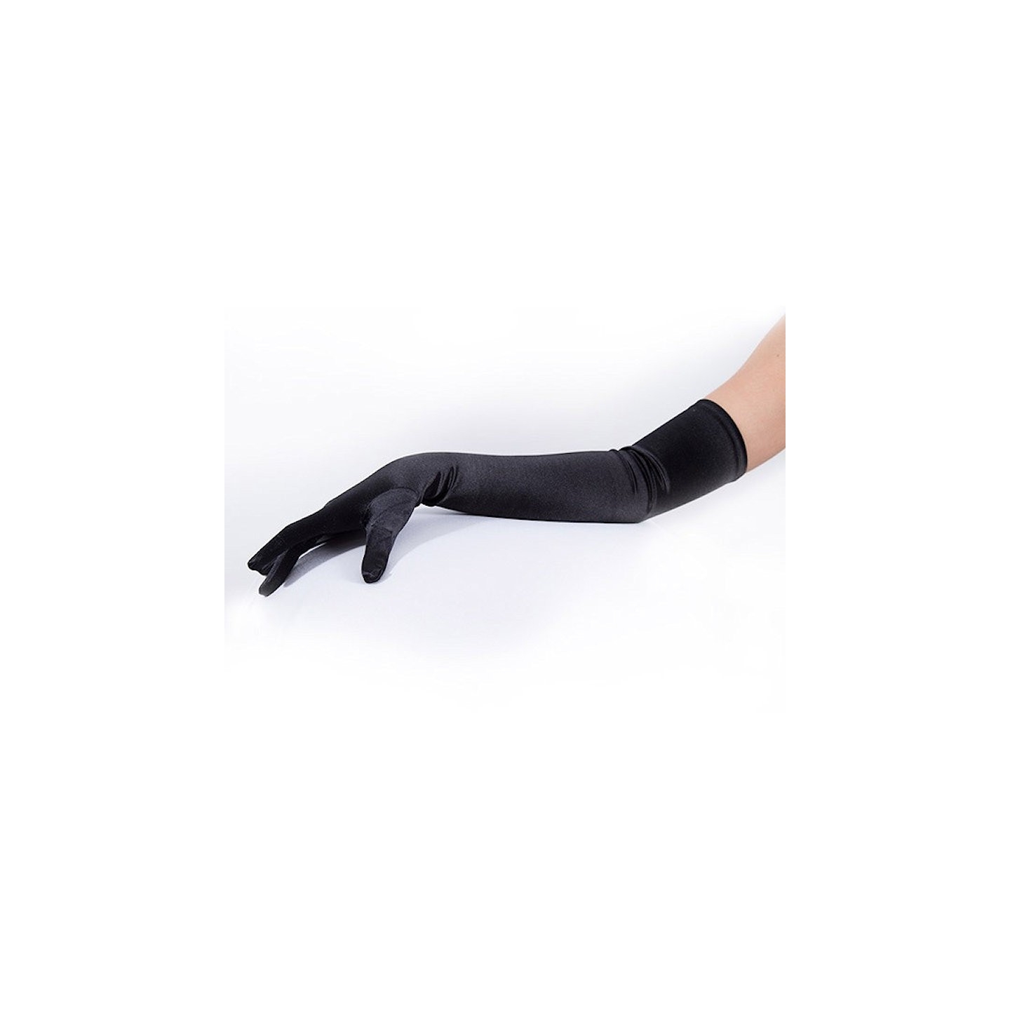 Black Long Satin Gloves