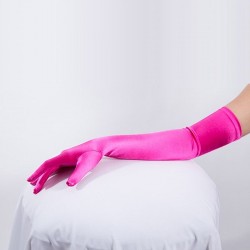 Hot Pink Long Satin Glove
