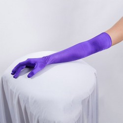 Dark Purple Long Satin Glove