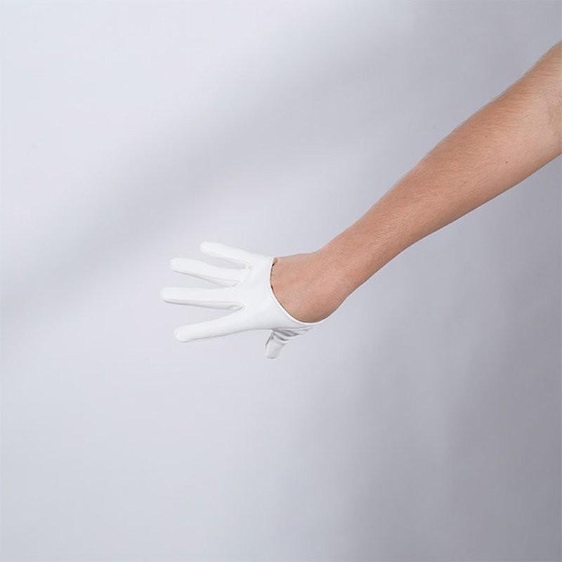 White Vinyl Cropped Hand Finger Glove