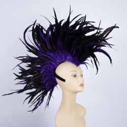 Black and Purple Feathered Mohawk