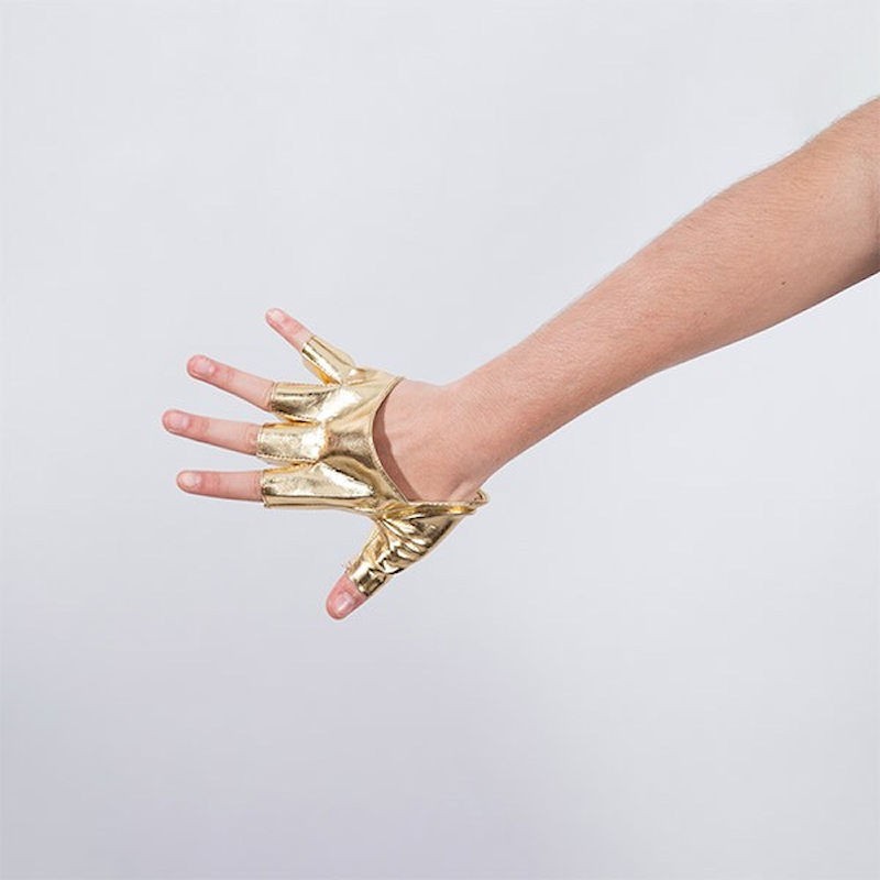 Gold Cropped Fingerless Glove