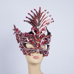 Diamante Party Mask Red