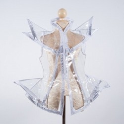 Clear Plastic Jacket with White Trim