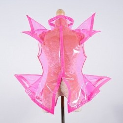 Soft Pink Plastic Jacket with Pink Trim