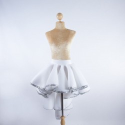 White Burlesque Skirt with Sequin Trim