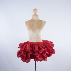 Red Ruffle Lurex Skirt