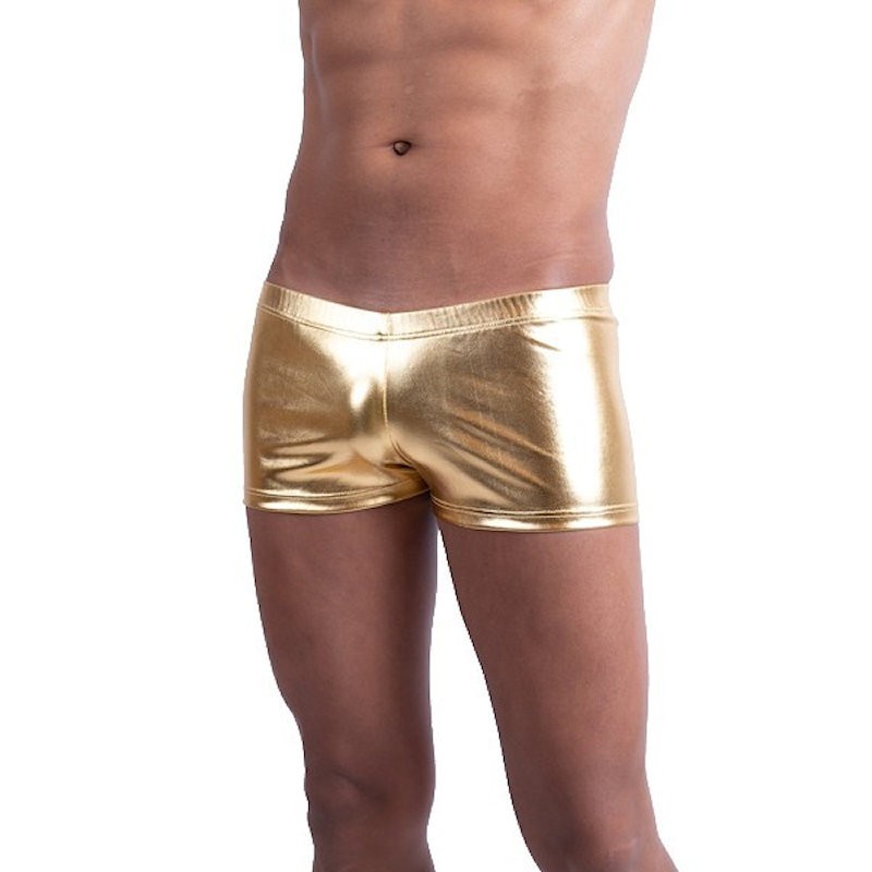 Gold Metallic Men's Lycra Shorts