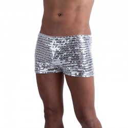 Silver Unisex Sequin Shorts