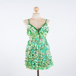 Lime Green Pop Sequin Dress