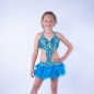 Aqua Blue Julie Jazz Leotard with Feather Skirt Aqua Blue Julie Jazz Leotard with Feather Skirt