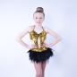 Black-Gold Julie Jazz Leotard with Feather Skirt Black-Gold Julie Jazz Leotard with Feather Skirt