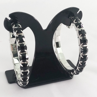 Black Crystal Classic HOP Showgirl Hoops