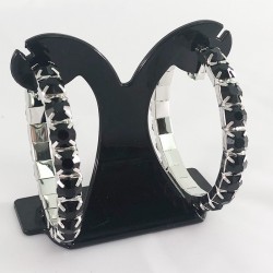 House Of Priscilla Classic Showgirl Hoops Black