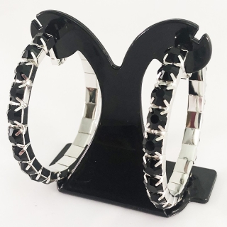Black Crystal Classic HOP Showgirl Hoops
