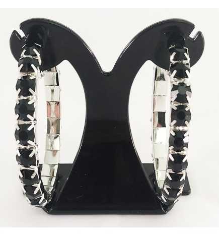 Black Crystal Classic HOP Showgirl Hoops